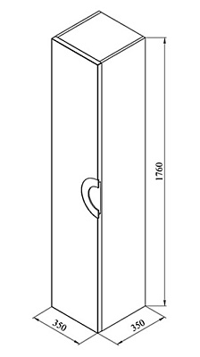 Шкаф-пенал De Aqua Форма 35 L белый
