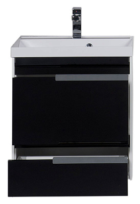 Тумба с раковиной Aquanet Тиволи 60 черная