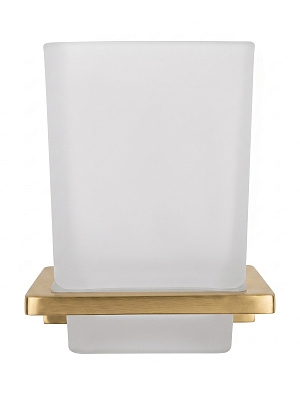Стакан для зубных щеток с держателем WONZON & WOGHAND ECLIPSE, Брашированное золото WW-9121-BG