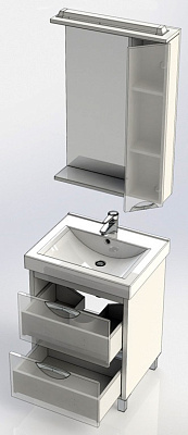 Мебель для ванной Aquanet Гретта 60 2 ящика белая