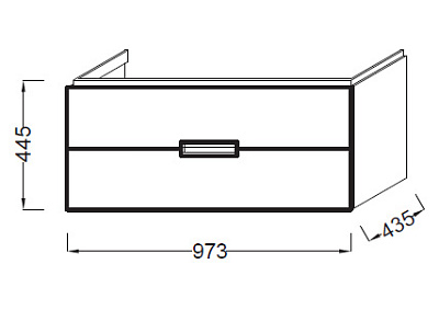 Тумба с раковиной Jacob Delafon Reve 100 белый бриллиант 2 ящика