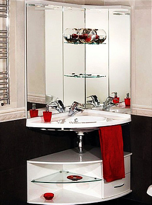 Тумба с раковиной De Aqua Трио белый R фурнитура хром