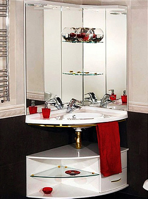 Тумба с раковиной De Aqua Трио белый R фурнитура золото