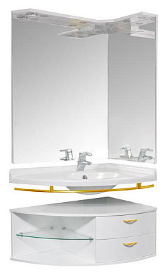 Тумба с раковиной De Aqua Трио  R фурнитура золото