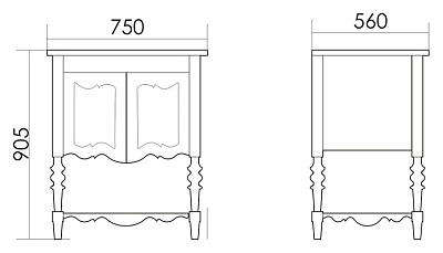 Тумба с раковиной Атолл Флоренция apricot