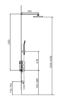 Душевая система встроенная с термостатом Timo Tetra-thermo SX-0199/00SM хром