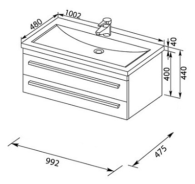 Тумба с раковиной Aquanet Нота 100 венге