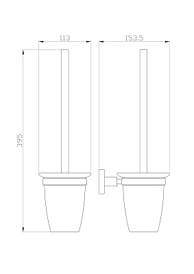 Туалетный ершик в комплекте WONZON & WOGHAND EASY, Хром WW-8129