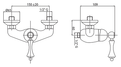 Смеситель Cezares Margot MARGOT-DM-01-Bi для душа