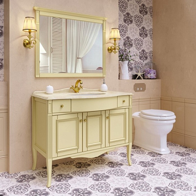 Тумба с раковиной Timo Aura 110 M-VR avorio/bronze