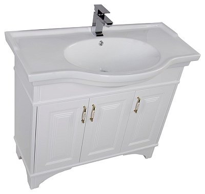 Тумба с раковиной Aquanet Валенса 100 белая