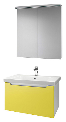 Тумба с раковиной Dreja Color 75 желтый глянец