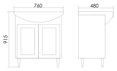 Тумба с раковиной Атолл Палермо 275