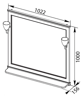 Зеркало Aquanet Валенса 100 белый краколет/серебро