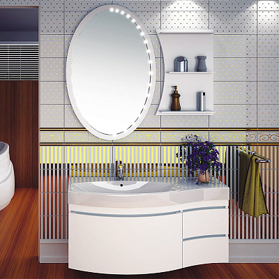 Мебель для ванной Aquanet Опера 115 белая с ящиком L