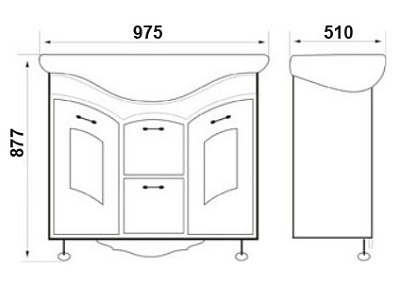 Тумба с раковиной Атолл Мастер орех