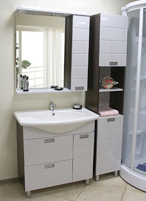 Тумба с раковиной Aquanet Сити 90 венге