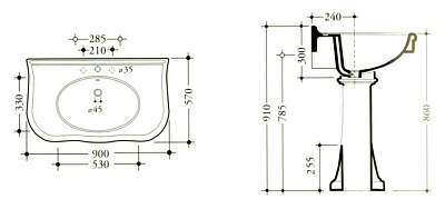Раковина Disegno Ceramica Paolina D-1-1