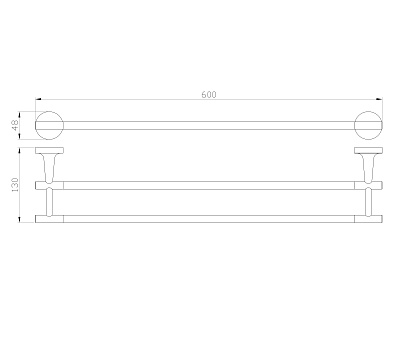Полотенцедержатель двойной WONZON & WOGHAND SIMPLE, Хром WW-6511