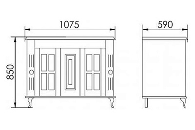 Тумба с раковиной Атолл Александрия 100 K dorato