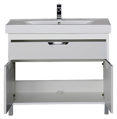 Тумба с раковиной Aquanet Гретта 100 белая