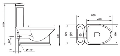 Бачок для унитаза Cezares Primo CZR-240