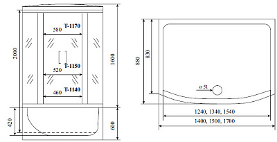 Душевая кабина Timo Standard T-1140