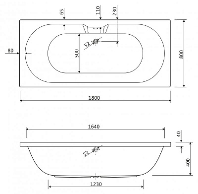 Акриловая ванна CEZARES Calisto 180x80