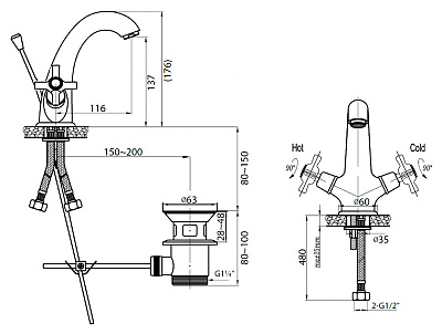 Смеситель Cezares Lord LORD-LS1-01 для раковины