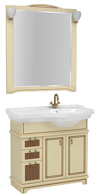 Тумба с раковиной Aquanet Луис 90 бежевая R