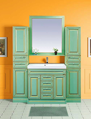 Тумба с раковиной Misty Vena 90 салатовая патина