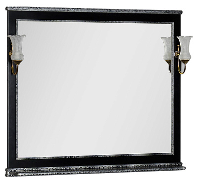 Зеркало Aquanet Валенса 110 черный краколет/серебро