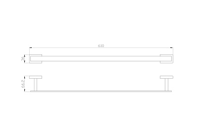 Вешалка для полотенец WONZON & WOGHAND FLAT, Хром WW-9712-60CM