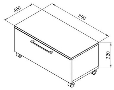 Тумба De Aqua Квадро 80 подкатная