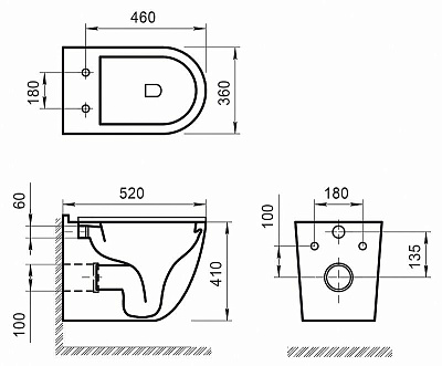 Чаша для унитаза подвесного BelBagno Senso-R BB017CHR