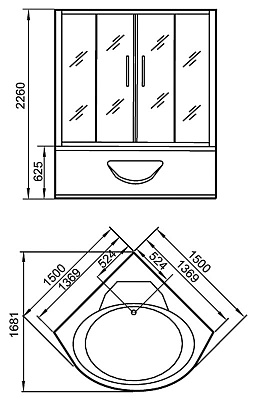 Душевой бокс Eago DA333 F8
