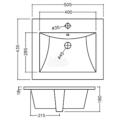 Раковина Jaquar Kubix-F KUS-WHT-35601