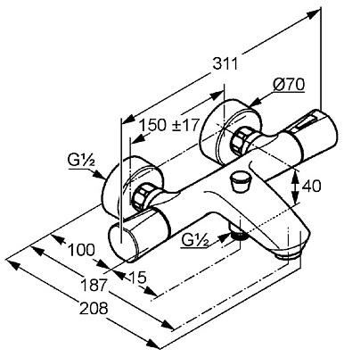 Термостат Kludi Zenta 351018638 для ванны с душем
