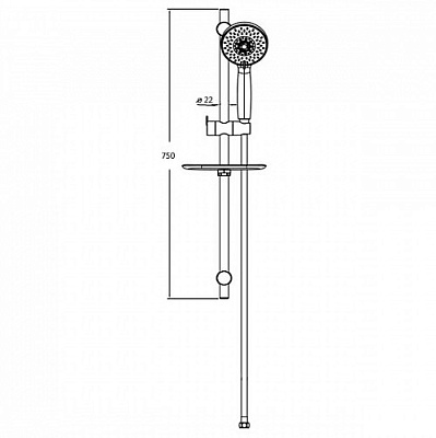 Штанга для душа с мыльницей