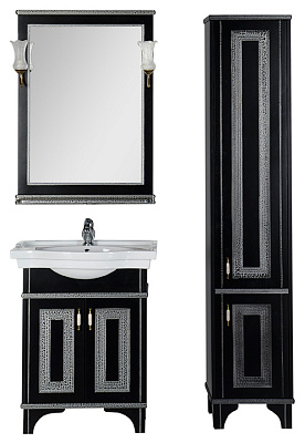 Зеркало Aquanet Валенса 70 черный краколет/серебро