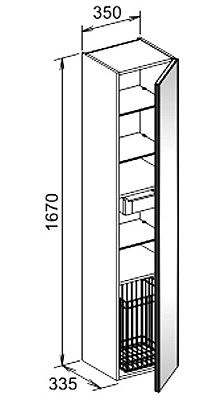 Шкаф-пенал Keuco Royal Reflex трюфель L