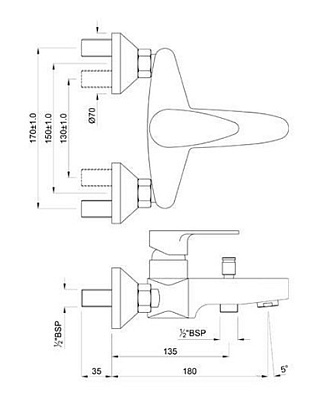 Смеситель для ванны Jaquar Vignette Prime VGP-CHR-81119