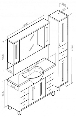 Тумба с раковиной Бриклаер Бали 120