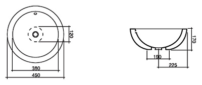 Рукомойник Disegno Ceramica Degas 652