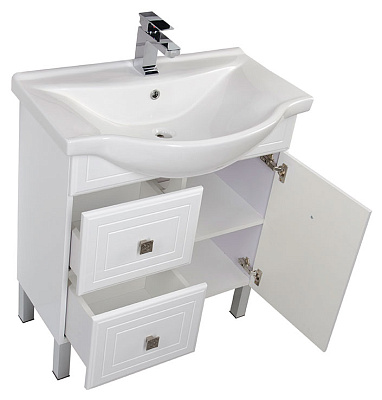 Тумба с раковиной Aquanet Стайл 75 с ящиками