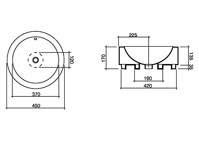 Рукомойник Disegno Ceramica Magritte 653
