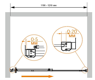 Душевая дверь в нишу Cezares RETRO-A-BF-1-120-CP-G