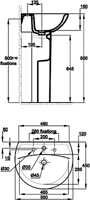Раковина Jacob Delafon Patio E4158NG-00