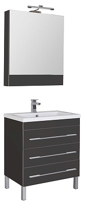 Тумба с раковиной Aquanet Верона 75 черная