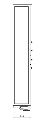 Шкаф-пенал ASB-Mebel Астра нсв декор 30 белый L